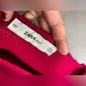 Zara, fuchsia pink, crop top sweater, long sleeve